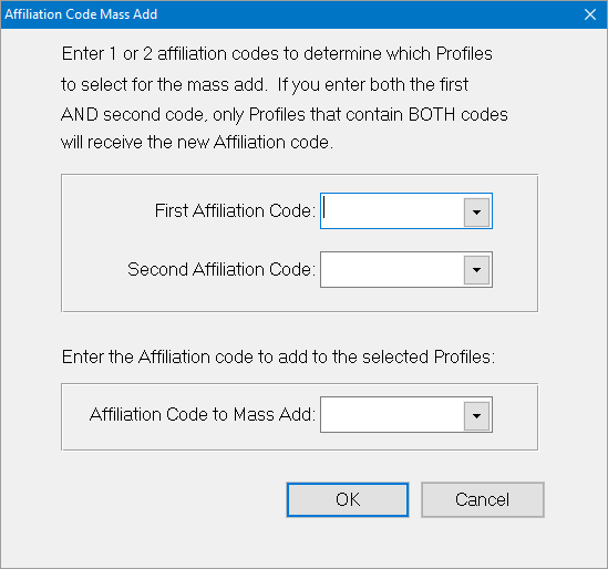 Maintain Affiliation Codes